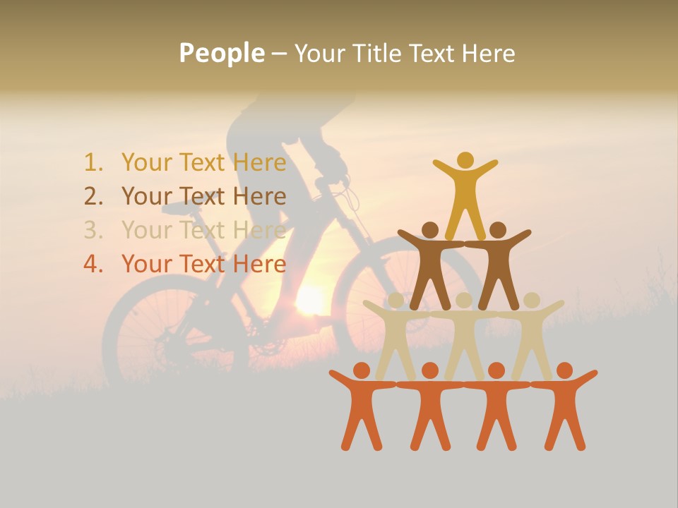A Silhouette Of A Person Riding A Bike At Sunset PowerPoint Template