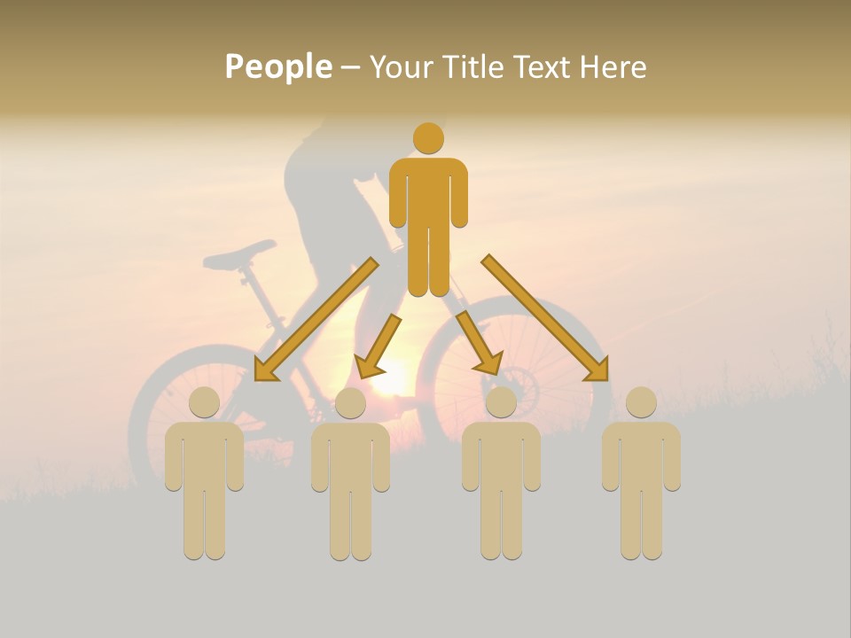 A Silhouette Of A Person Riding A Bike At Sunset PowerPoint Template