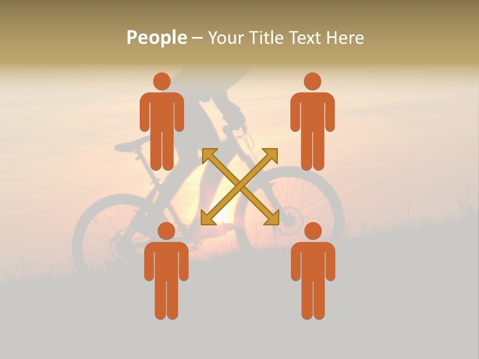 A Silhouette Of A Person Riding A Bike At Sunset PowerPoint Template