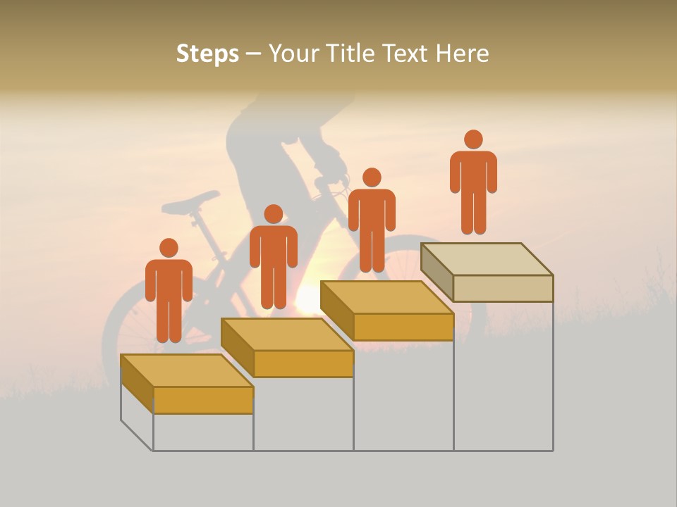 A Silhouette Of A Person Riding A Bike At Sunset PowerPoint Template