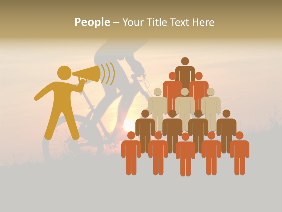 A Silhouette Of A Person Riding A Bike At Sunset PowerPoint Template