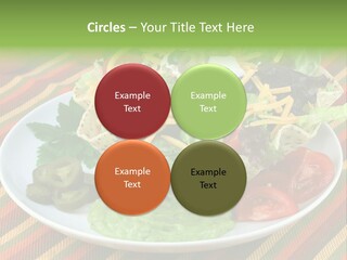 A White Plate Topped With A Salad Covered In Cheese PowerPoint Template