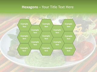 A White Plate Topped With A Salad Covered In Cheese PowerPoint Template