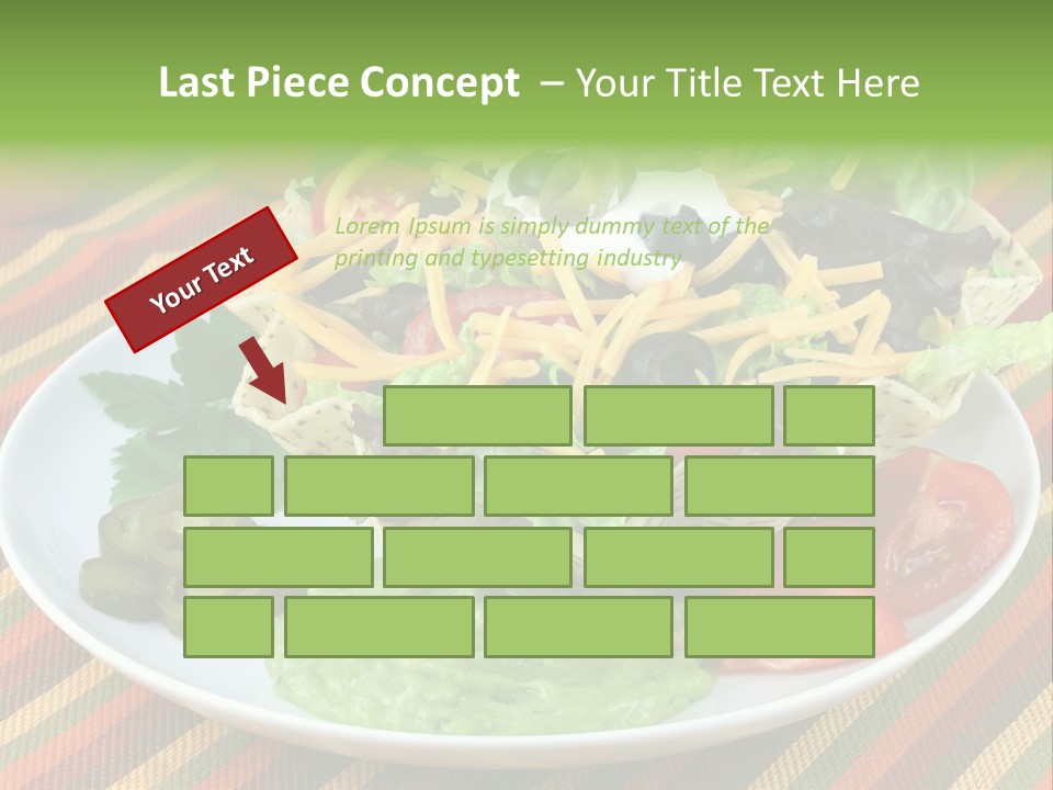 A White Plate Topped With A Salad Covered In Cheese PowerPoint Template