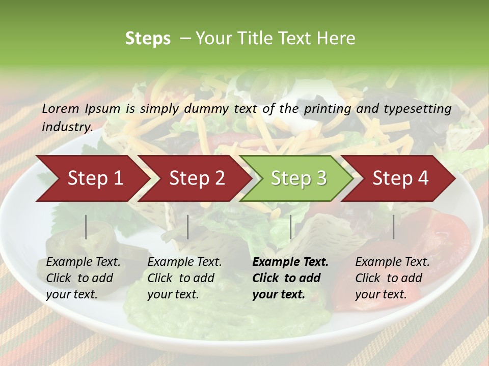 A White Plate Topped With A Salad Covered In Cheese PowerPoint Template