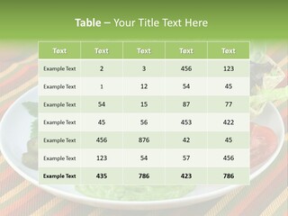 A White Plate Topped With A Salad Covered In Cheese PowerPoint Template