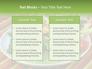 A White Plate Topped With A Salad Covered In Cheese PowerPoint Template