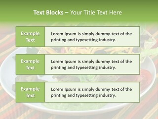 A White Plate Topped With A Salad Covered In Cheese PowerPoint Template