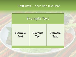 A White Plate Topped With A Salad Covered In Cheese PowerPoint Template