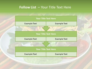A White Plate Topped With A Salad Covered In Cheese PowerPoint Template