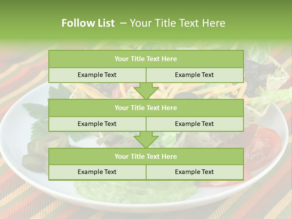 A White Plate Topped With A Salad Covered In Cheese PowerPoint Template