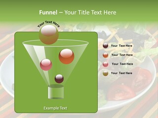 A White Plate Topped With A Salad Covered In Cheese PowerPoint Template