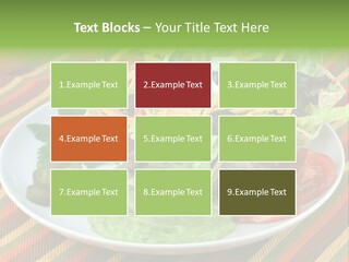 A White Plate Topped With A Salad Covered In Cheese PowerPoint Template