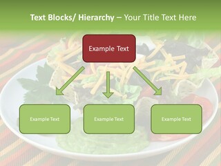 A White Plate Topped With A Salad Covered In Cheese PowerPoint Template