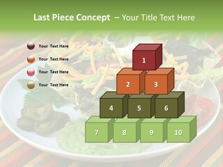 A White Plate Topped With A Salad Covered In Cheese PowerPoint Template