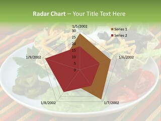 A White Plate Topped With A Salad Covered In Cheese PowerPoint Template