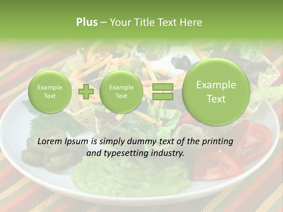 A White Plate Topped With A Salad Covered In Cheese PowerPoint Template