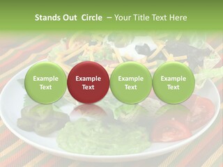 A White Plate Topped With A Salad Covered In Cheese PowerPoint Template