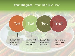 A White Plate Topped With A Salad Covered In Cheese PowerPoint Template