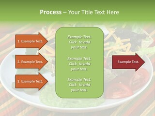 A White Plate Topped With A Salad Covered In Cheese PowerPoint Template