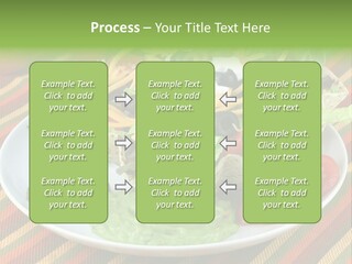 A White Plate Topped With A Salad Covered In Cheese PowerPoint Template