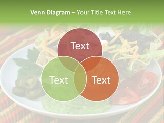 A White Plate Topped With A Salad Covered In Cheese PowerPoint Template