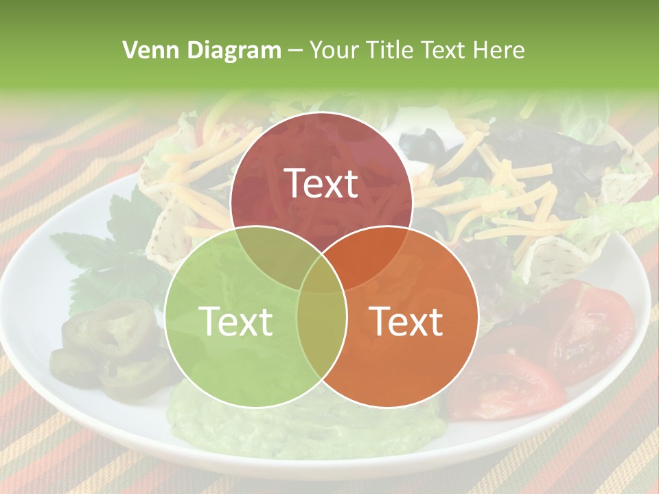A White Plate Topped With A Salad Covered In Cheese PowerPoint Template