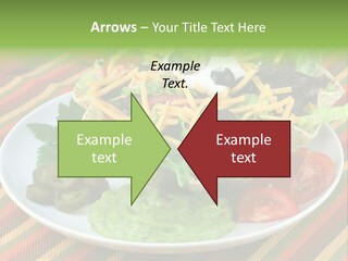 A White Plate Topped With A Salad Covered In Cheese PowerPoint Template