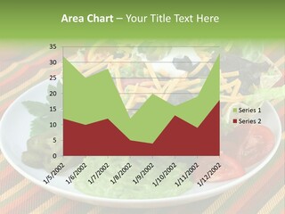 A White Plate Topped With A Salad Covered In Cheese PowerPoint Template