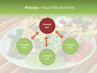 A White Plate Topped With A Salad Covered In Cheese PowerPoint Template