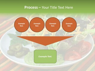 A White Plate Topped With A Salad Covered In Cheese PowerPoint Template
