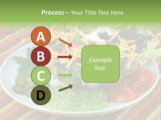 A White Plate Topped With A Salad Covered In Cheese PowerPoint Template