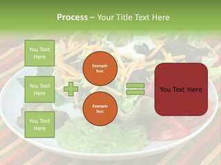 A White Plate Topped With A Salad Covered In Cheese PowerPoint Template