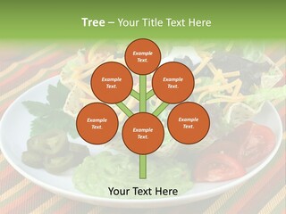 A White Plate Topped With A Salad Covered In Cheese PowerPoint Template