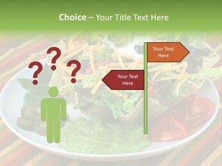 A White Plate Topped With A Salad Covered In Cheese PowerPoint Template