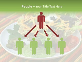 A White Plate Topped With A Salad Covered In Cheese PowerPoint Template