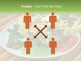 A White Plate Topped With A Salad Covered In Cheese PowerPoint Template