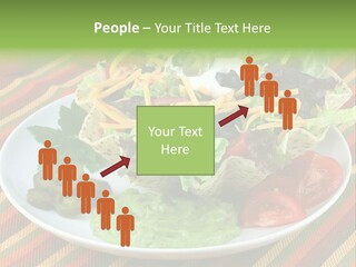 A White Plate Topped With A Salad Covered In Cheese PowerPoint Template