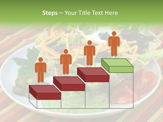 A White Plate Topped With A Salad Covered In Cheese PowerPoint Template
