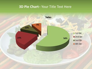 A White Plate Topped With A Salad Covered In Cheese PowerPoint Template