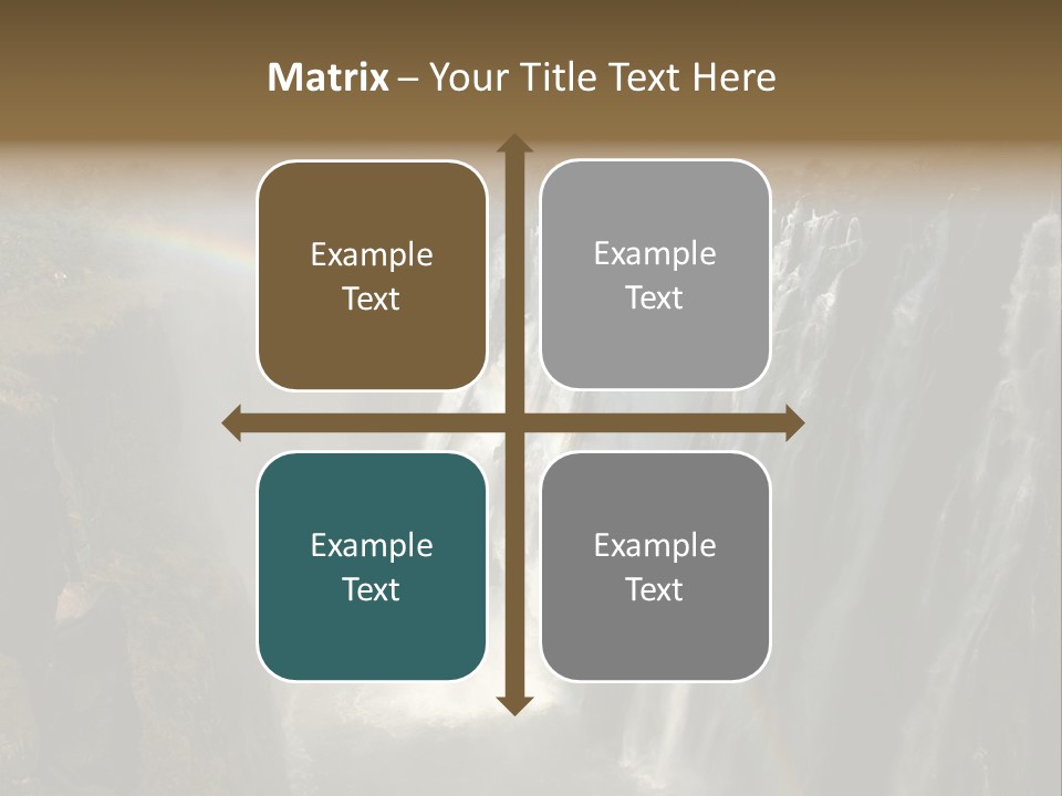 A Waterfall With A Rainbow In The Middle Of It PowerPoint Template