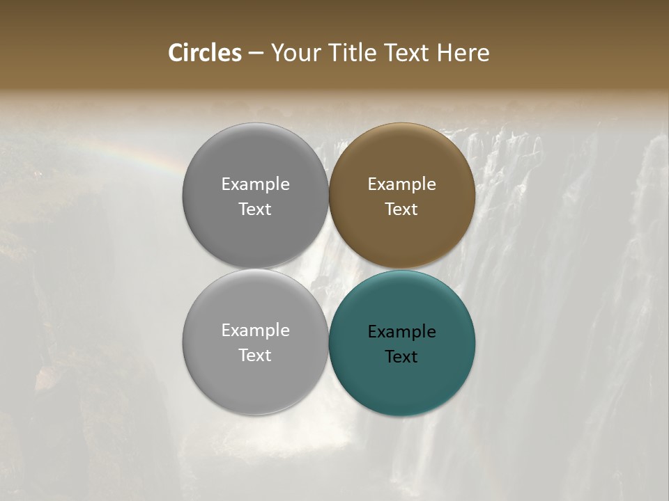 A Waterfall With A Rainbow In The Middle Of It PowerPoint Template