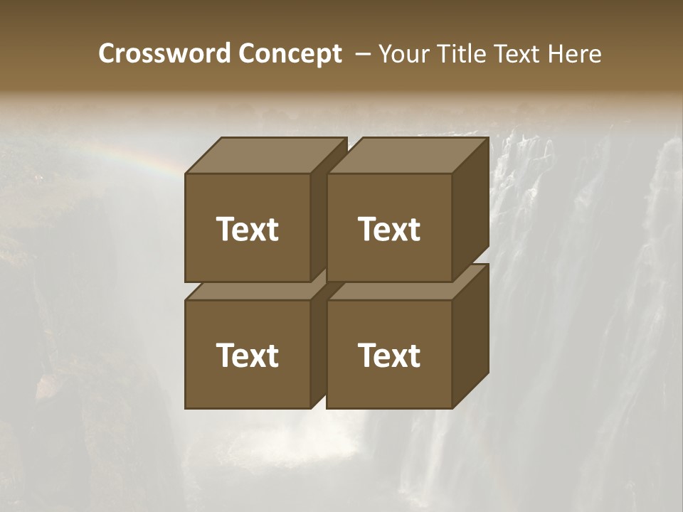 A Waterfall With A Rainbow In The Middle Of It PowerPoint Template