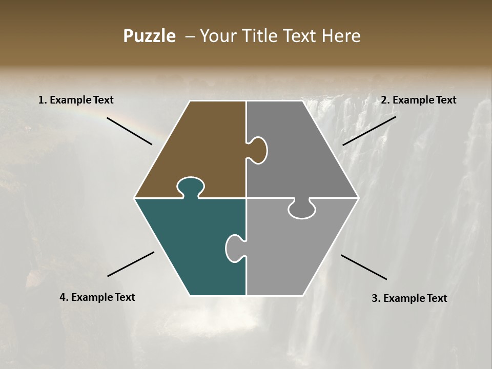 A Waterfall With A Rainbow In The Middle Of It PowerPoint Template
