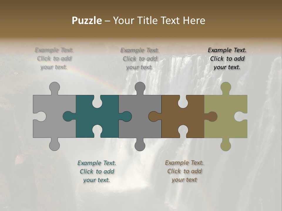 A Waterfall With A Rainbow In The Middle Of It PowerPoint Template