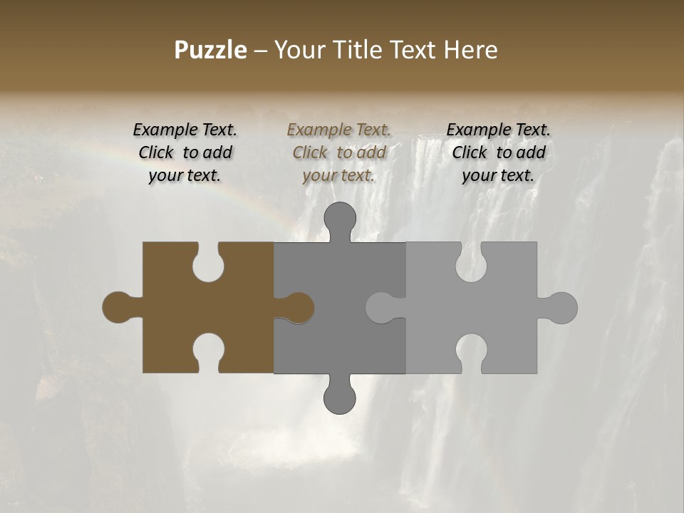 A Waterfall With A Rainbow In The Middle Of It PowerPoint Template