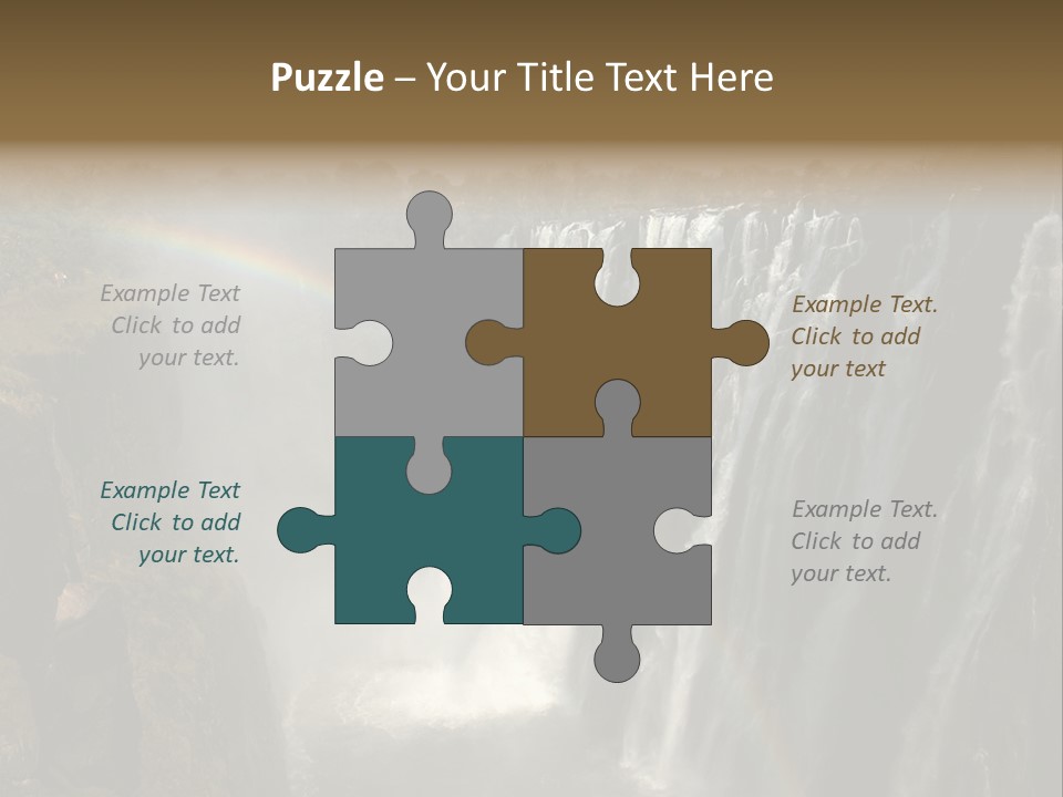 A Waterfall With A Rainbow In The Middle Of It PowerPoint Template