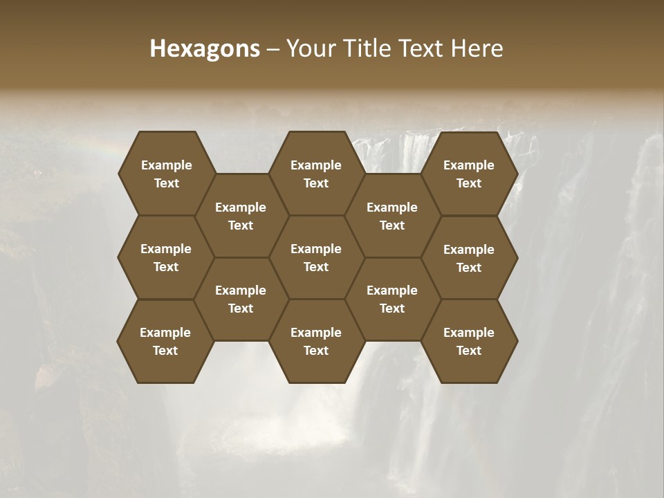 A Waterfall With A Rainbow In The Middle Of It PowerPoint Template