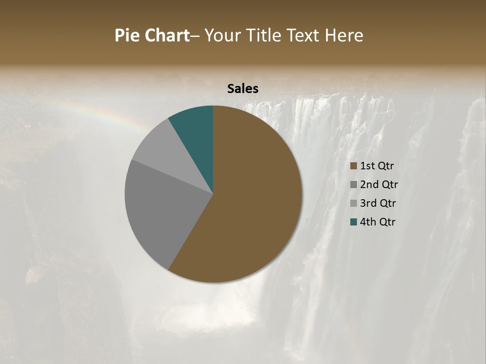 A Waterfall With A Rainbow In The Middle Of It PowerPoint Template