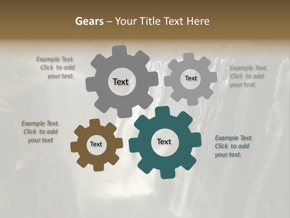 A Waterfall With A Rainbow In The Middle Of It PowerPoint Template